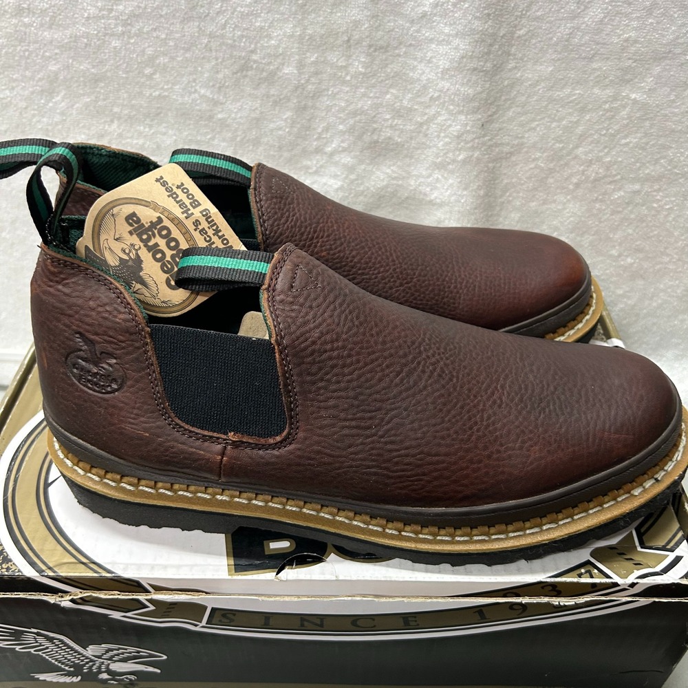 Georgia Boot Mens Size 14M Romeo Brown Leather Georgia Giant GR262 Ankle Boots - Picture 4 of 8